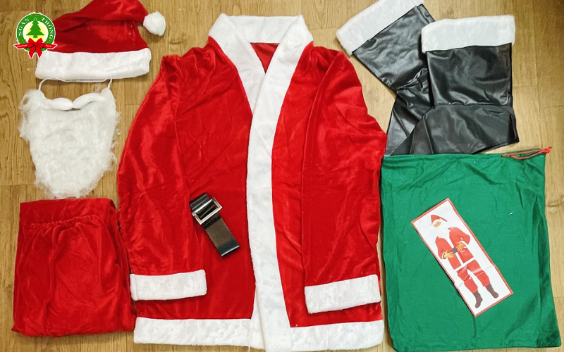Trang Phục Ông Già Noel Người Lớn Bằng Nhung Cao Cấp