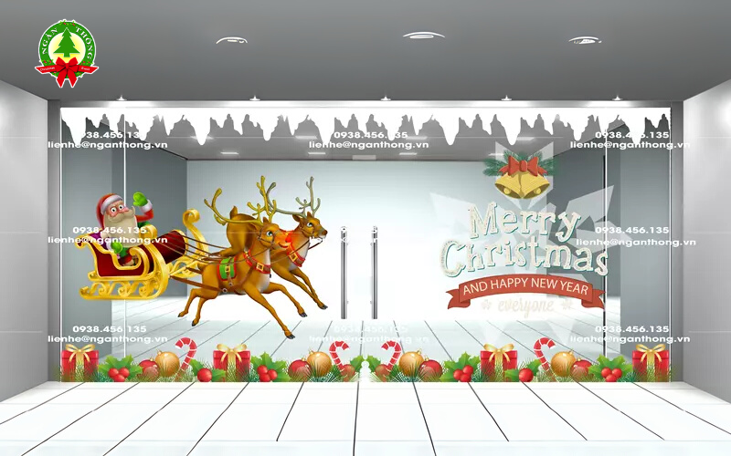 Decal dán kính trang trí Noel Ngàn Thông đa dạng đủ loại, độc đáo