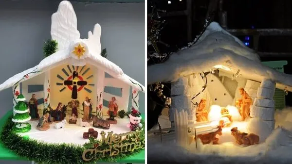 Làm hang đá Giáng Sinh