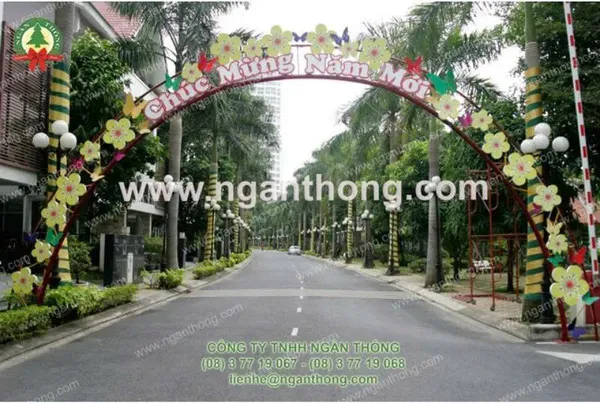 Trang trí cổng chào tết 2026