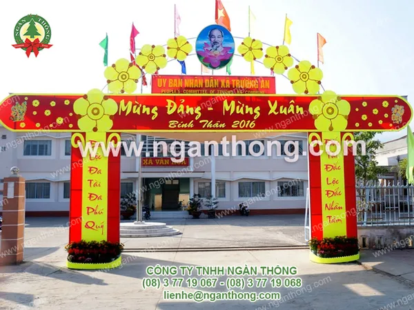 Trang trí cổng chào tết 2026
