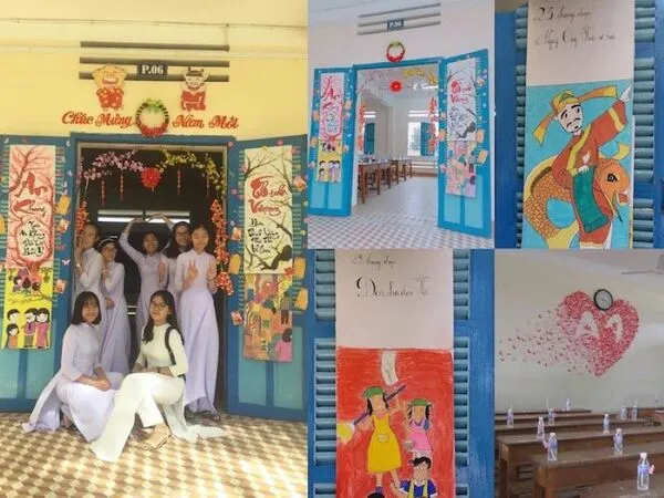 Trang trí lớp học ngày Tết Nguyên đán