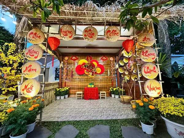 Trang trí tiểu cảnh tết quê