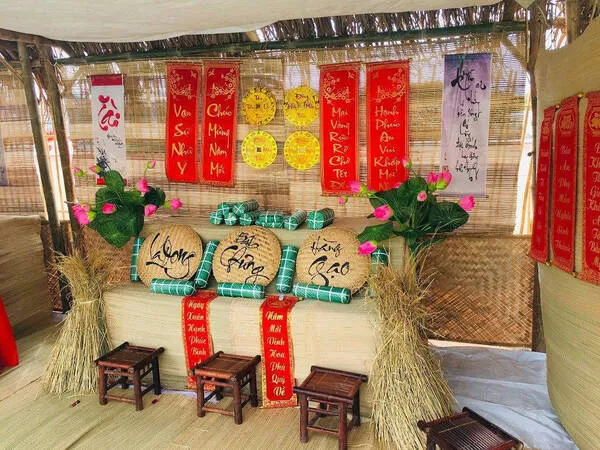 Trang trí tiểu cảnh tết quê