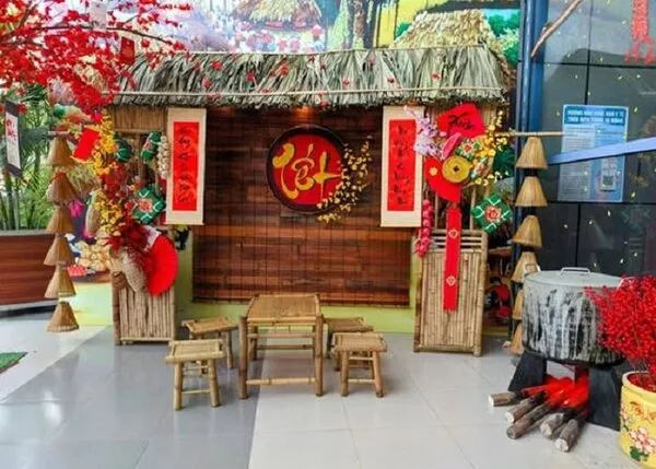 Trang trí tiểu cảnh tết quê