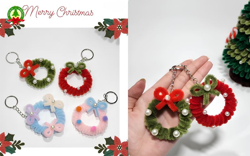 Hướng dẫn cách làm vòng nguyệt quế noel bằng kẽm nhung đẹp, dễ thực hiện tại nhà, kèm gợi ý mẫu trang trí Noel và dịch vụ Ngàn Thông.