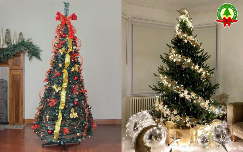 Cây thông noel gấp gọn là mẫu cây thông trang trí Giáng sinh được thiết kế với kết cấu linh hoạt